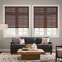Cordless Lake Forest faux wood blinds