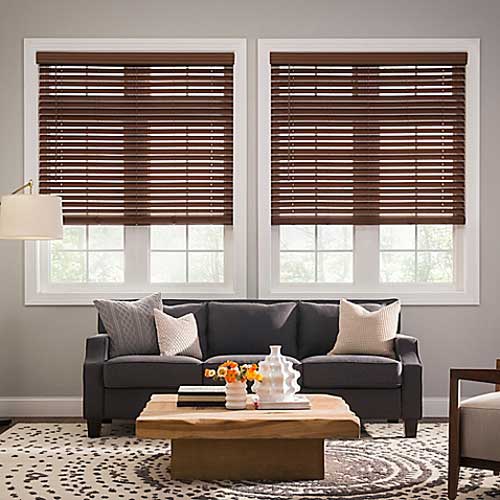 Cordless Lake Forest faux wood blinds