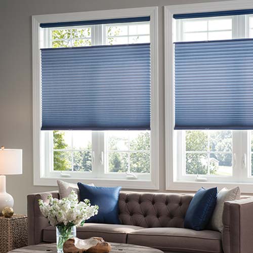 Bottom Up/Top Down cellular shades with child-safe cordless lift