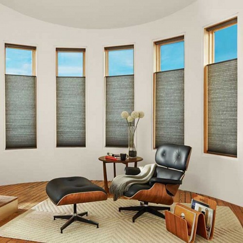Cellular shades in top-down position