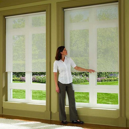 Cordless lift-touch roller shades