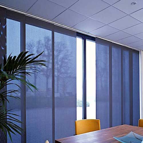 Colorful vertical fabric panels