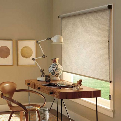 Roller shades with tensioned beaded chain loop