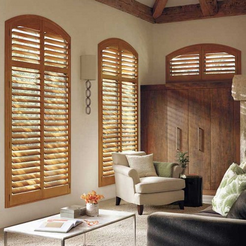 Horizontal wood shutter arches
