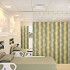 Cubicle curtain with straight line track